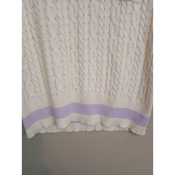 Mixology Decker Vest Womens Small Lilac Cable Knit Oversized Preppy Y2K Sweater - Picture 4 of 10